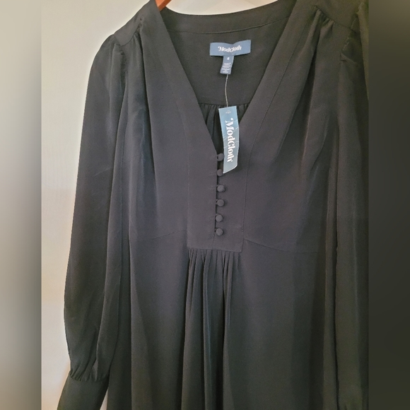 Gorgeous Modcloth Black Midi Dress w Covered Buttons - Picture 5 of 5